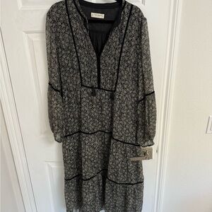 Elegant Black Floral Dress